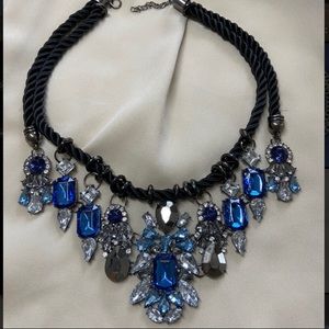 Statement navy necklace